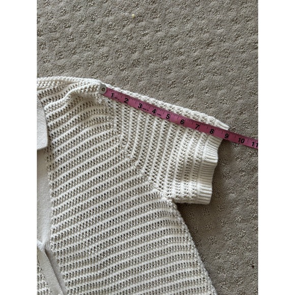 Everlane The Crochet Knit Polo Top Size L Boho CottageCore Indie Festival - Picture 11 of 11